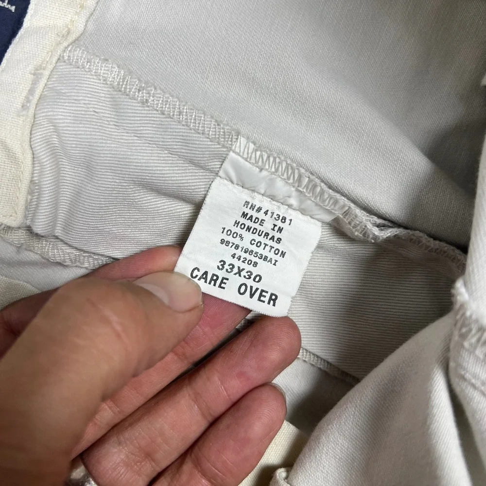 Vintage Polo Ralph Lauren Hammond Pants Mens 33x30 (Actual 32x29) Cream Pleated